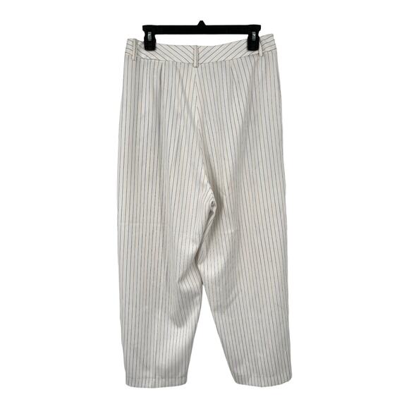 Munthe pants Jadie pinstriped straight crop trousers Ivory size 38 (US 8) - Picture 3 of 5